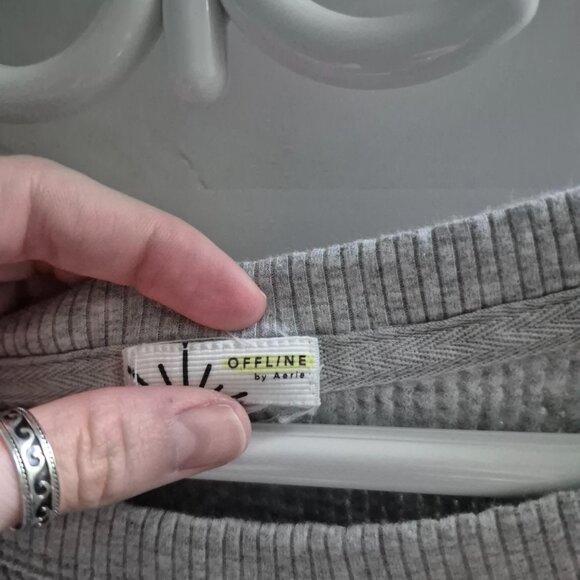 AERIE GREY LONG SLEEVE SHIRT - Picture 3 of 5